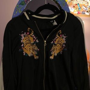 H&M Black Tiger Bomber Jacket